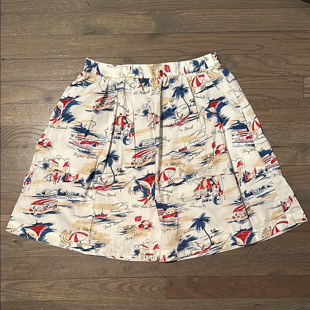 Brooks Brothers Nautical Print A-Line Skirt
